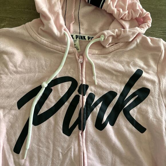 Victoria's Secret Pink Lightweight Hoodie Zipper Size Small - Picture 2 of 4